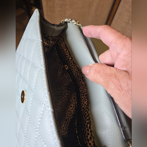 Powder Blue Quilted Women's Bag Set Includes 2 Bags - Picture 7 of 12